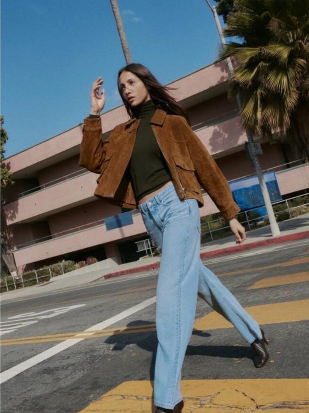 NWOT ZARA 100% LEATHER BOMBER JACKET - Picture 4 of 13
